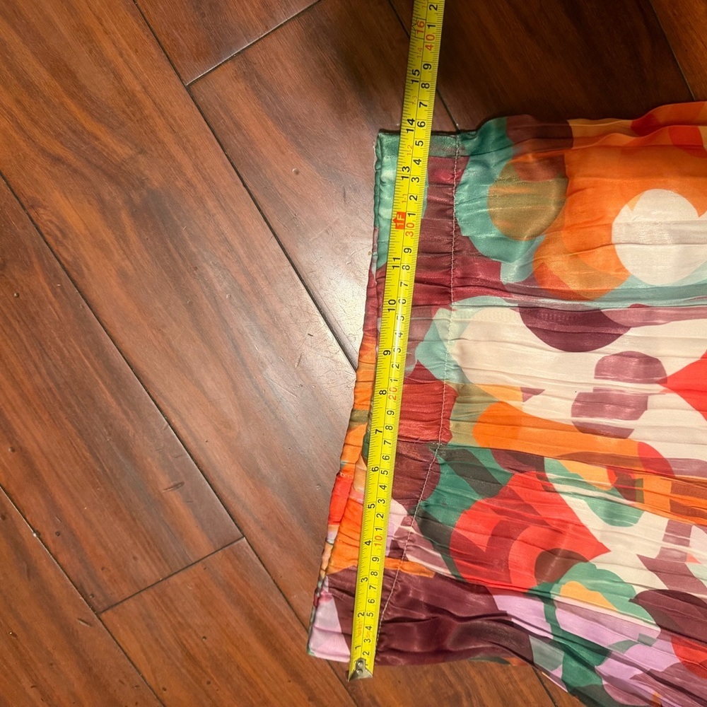 Orly Paris Abstract Multicolor Pleated Maxi Skirt — Floral Swirl Print - Picture 4 of 7